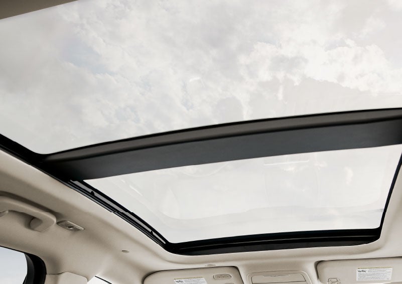 The available panoramic Vista Roof® is shown from inside a 2024 Lincoln Corsair® SUV. | Nick Mayer Lincoln Mayfield in Mayfield Heights OH