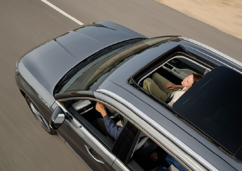 The available panoramic Vista Roof® of a 2027 Lincoln Aviator® SUV is open. | Nick Mayer Lincoln Mayfield in Mayfield Heights OH